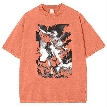 Saint Michael Archangel Angel Snowflake Vintage Cotton T-Shirt