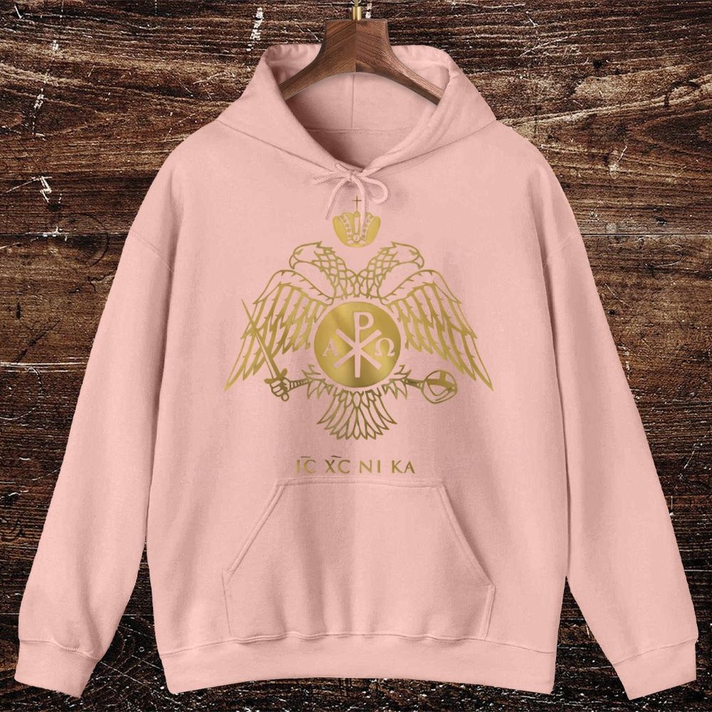 ICXCNIKA Orthodox Byzantine Eagle Oversized Cotton Hoodies