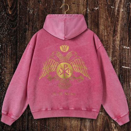 ICXCNIKA Orthodox Byzantine Eagle Christian Washed Hoodie