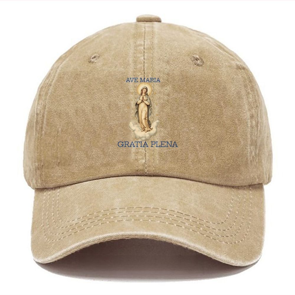 Blessed Virgin Mary Unisex Vintage Casual Washed Cap