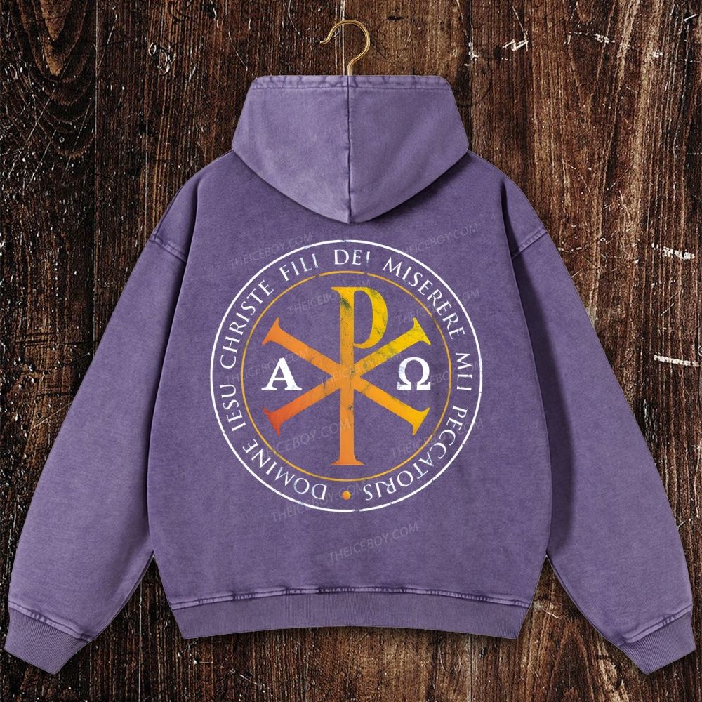 Catholics Chi rho Christogram Christian Washed Hoodie