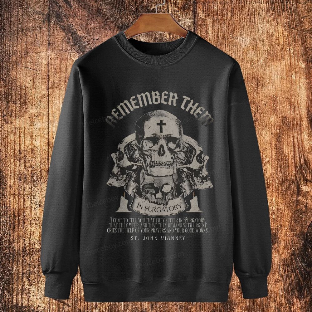 Memento Mori All Souls Day Cotton Crewneck Sweatshirt