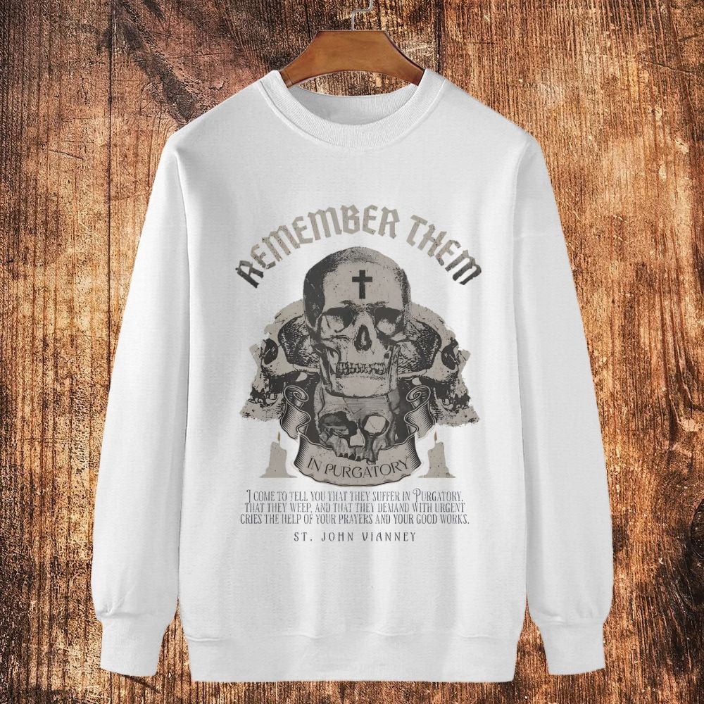 Memento Mori All Souls Day Cotton Crewneck Sweatshirt