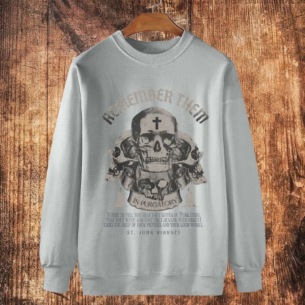 Memento Mori All Souls Day Cotton Crewneck Sweatshirt