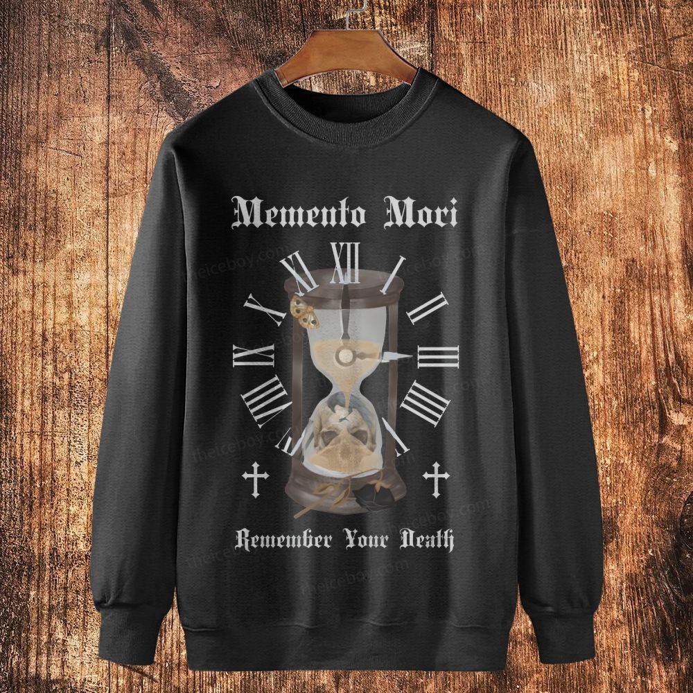 Memento Mori Remember Your Death Cotton Crewneck Sweatshirt