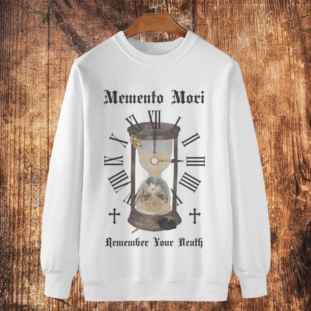 Memento Mori Remember Your Death Cotton Crewneck Sweatshirt