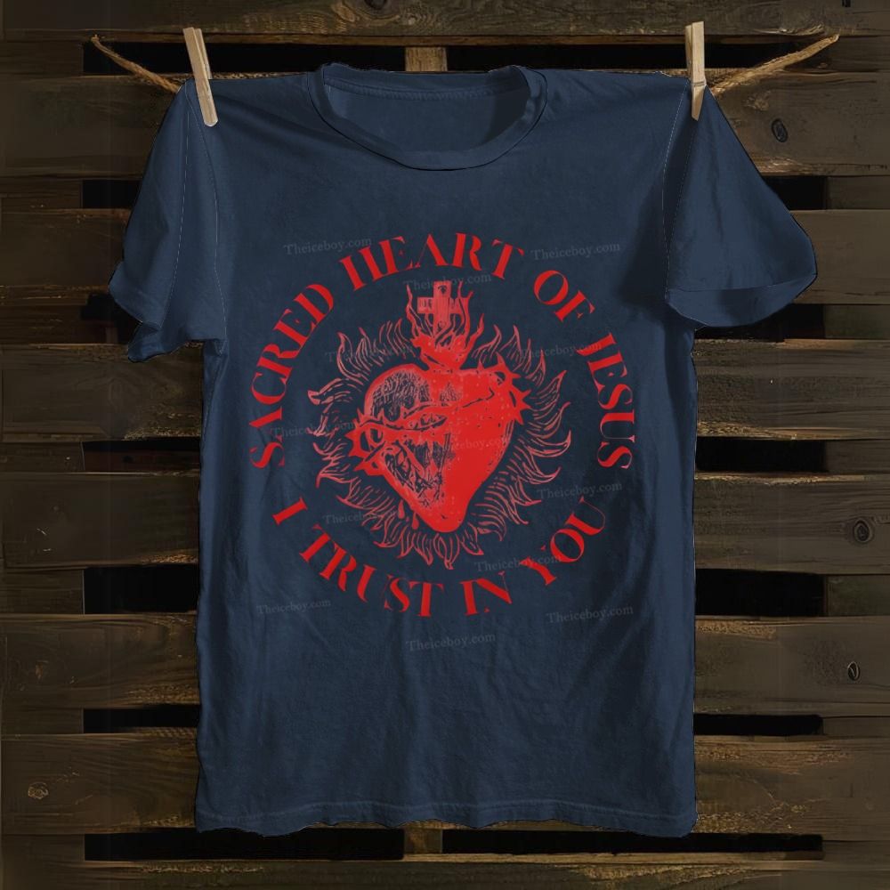 Sacred Heart Of Jesus I Trust In You Cotton T-shirt