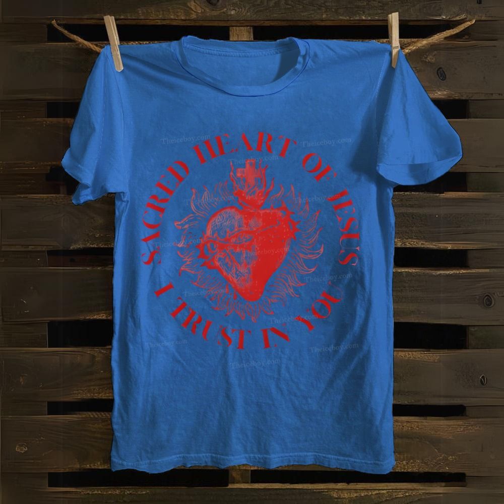 Sacred Heart Of Jesus I Trust In You Cotton T-shirt