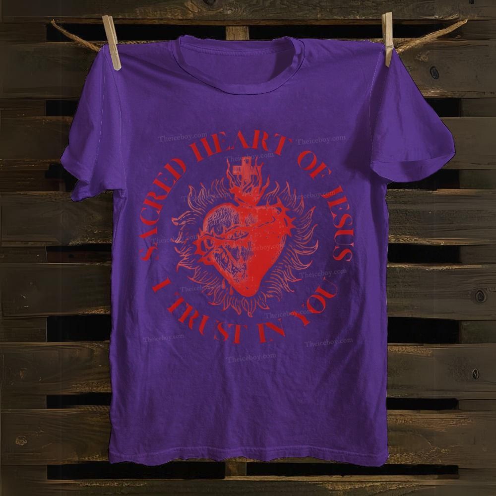 Sacred Heart Of Jesus I Trust In You Cotton T-shirt
