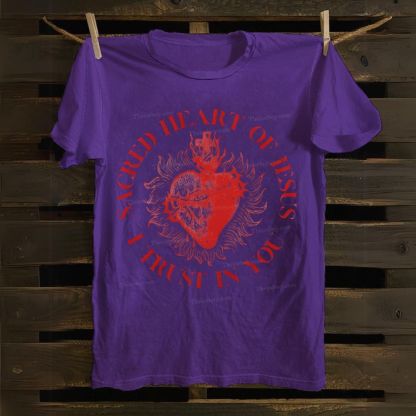 Sacred Heart Of Jesus I Trust In You Cotton T-shirt