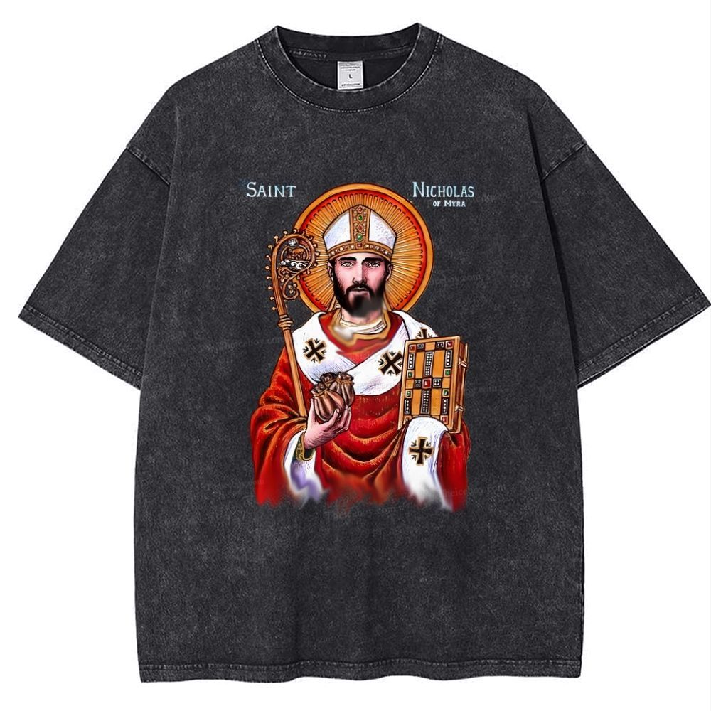 Saint Nicholas Snowflake Vintage Cotton T-Shirt