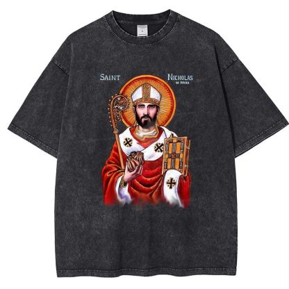 Saint Nicholas Snowflake Vintage Cotton T-Shirt