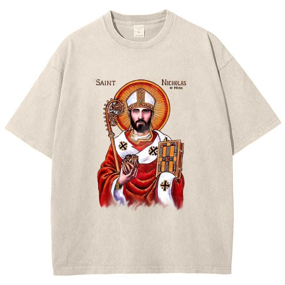 Saint Nicholas Snowflake Vintage Cotton T-Shirt