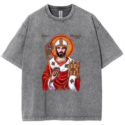 Saint Nicholas Snowflake Vintage Cotton T-Shirt