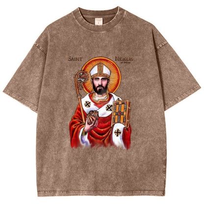 Saint Nicholas Snowflake Vintage Cotton T-Shirt