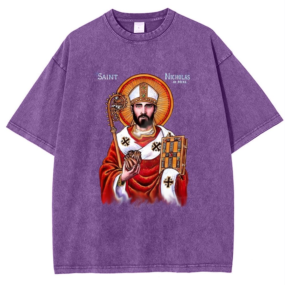 Saint Nicholas Snowflake Vintage Cotton T-Shirt