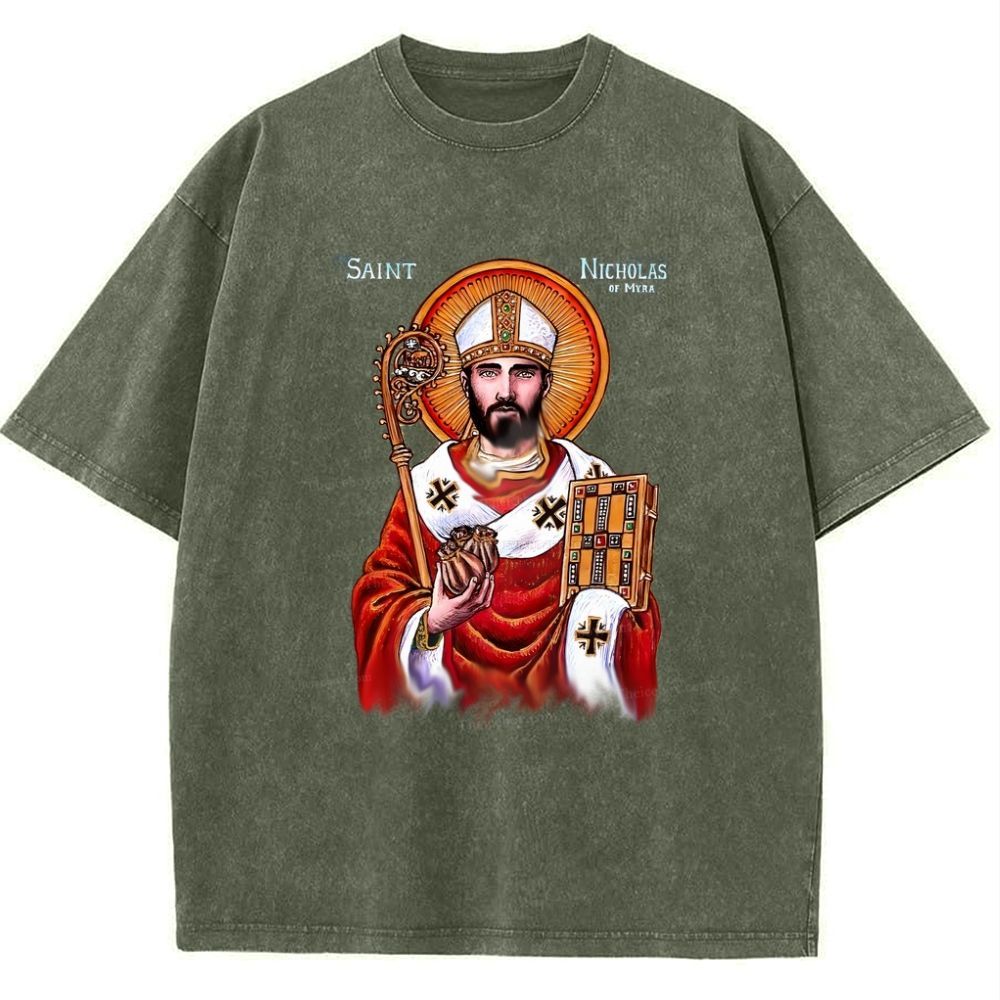 Saint Nicholas Snowflake Vintage Cotton T-Shirt