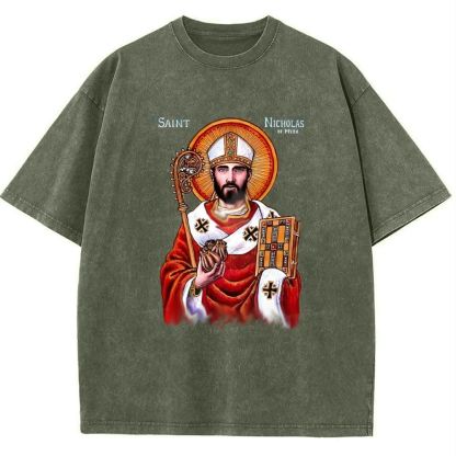 Saint Nicholas Snowflake Vintage Cotton T-Shirt