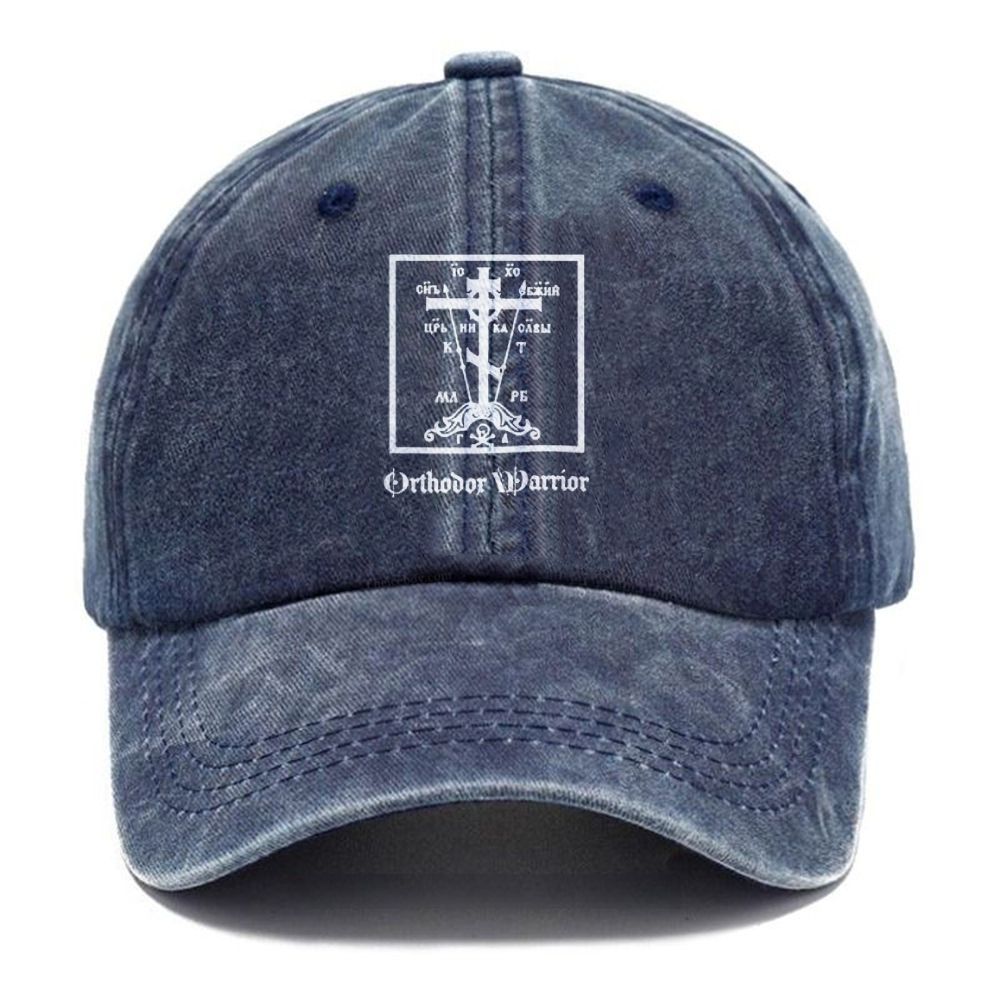 Orthodox Warrior Unisex Vintage Casual Washed Cap