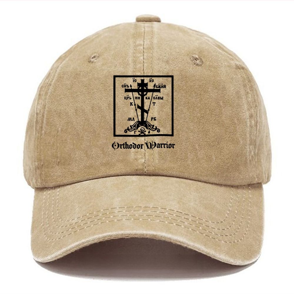 Orthodox Warrior Unisex Vintage Casual Washed Cap
