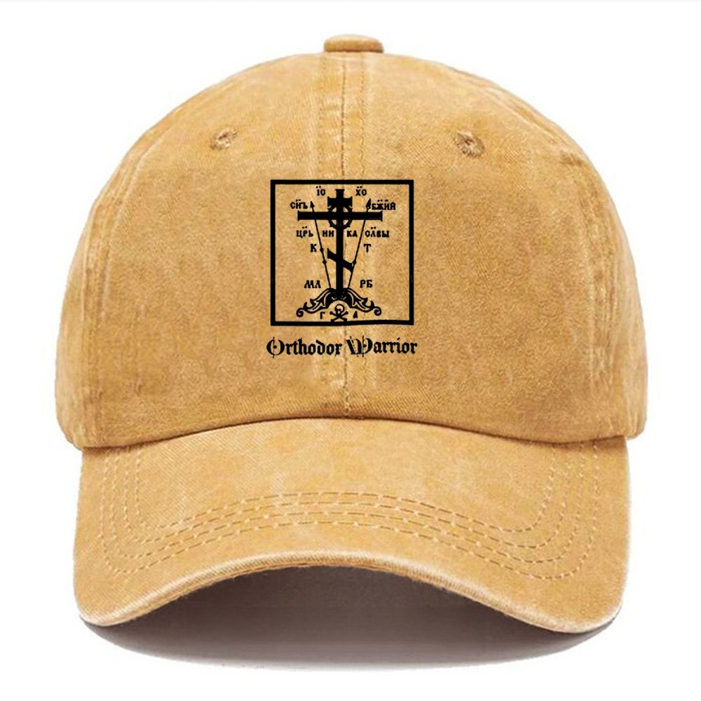 Orthodox Warrior Unisex Vintage Casual Washed Cap