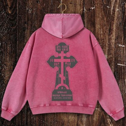 An Orthodox Cross Christian Washed Hoodie