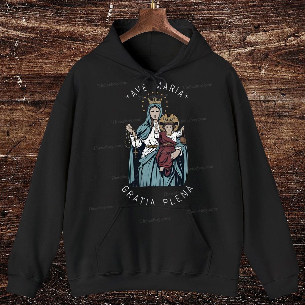The Power of the Rosary - Prayers to Mary Oversized Cotton Hoodies