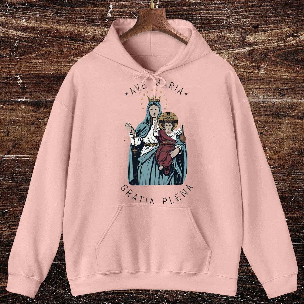 The Power of the Rosary - Prayers to Mary Oversized Cotton Hoodies
