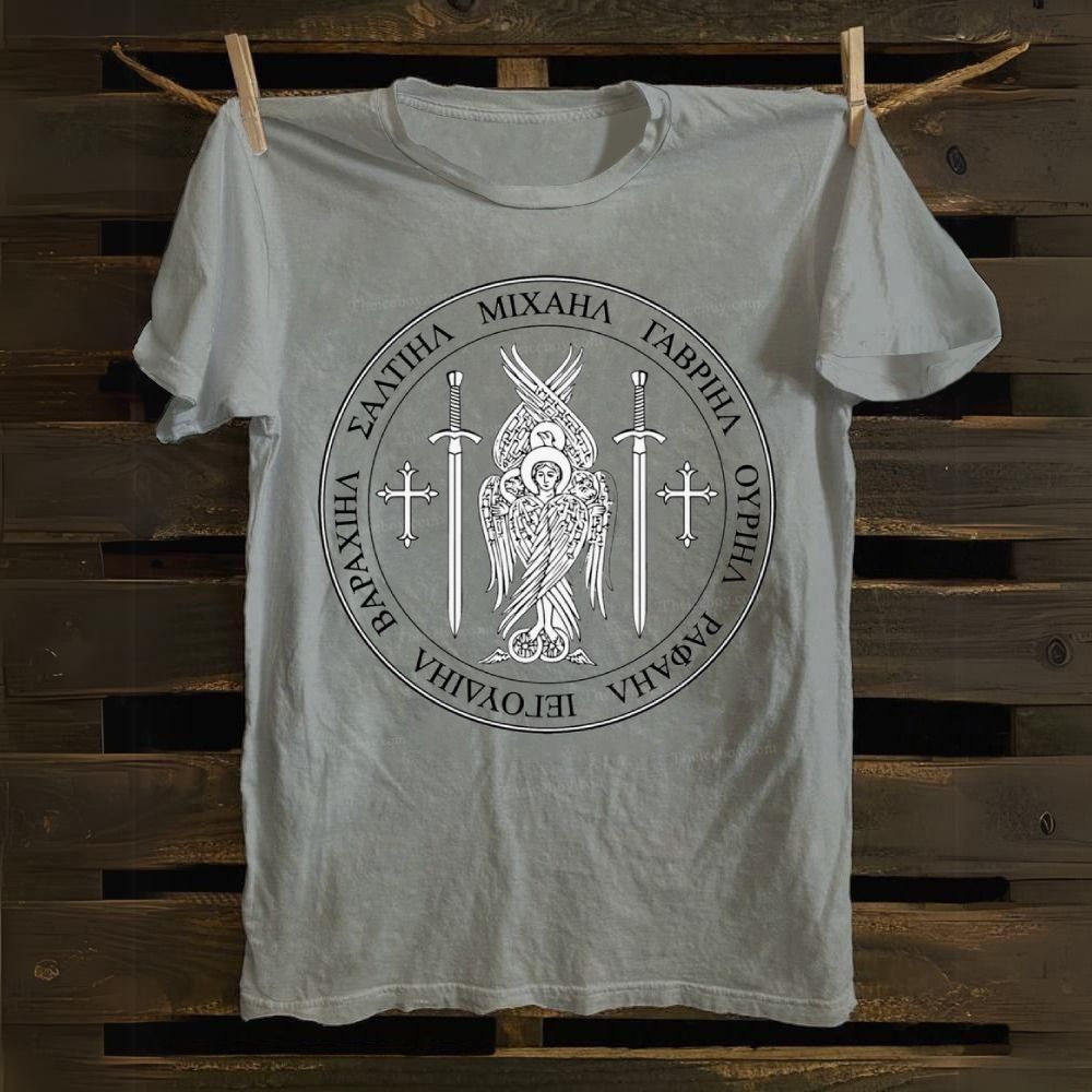 Saint St Michael Archangel Catholic Archangel Angel Defender Cotton T-shirt