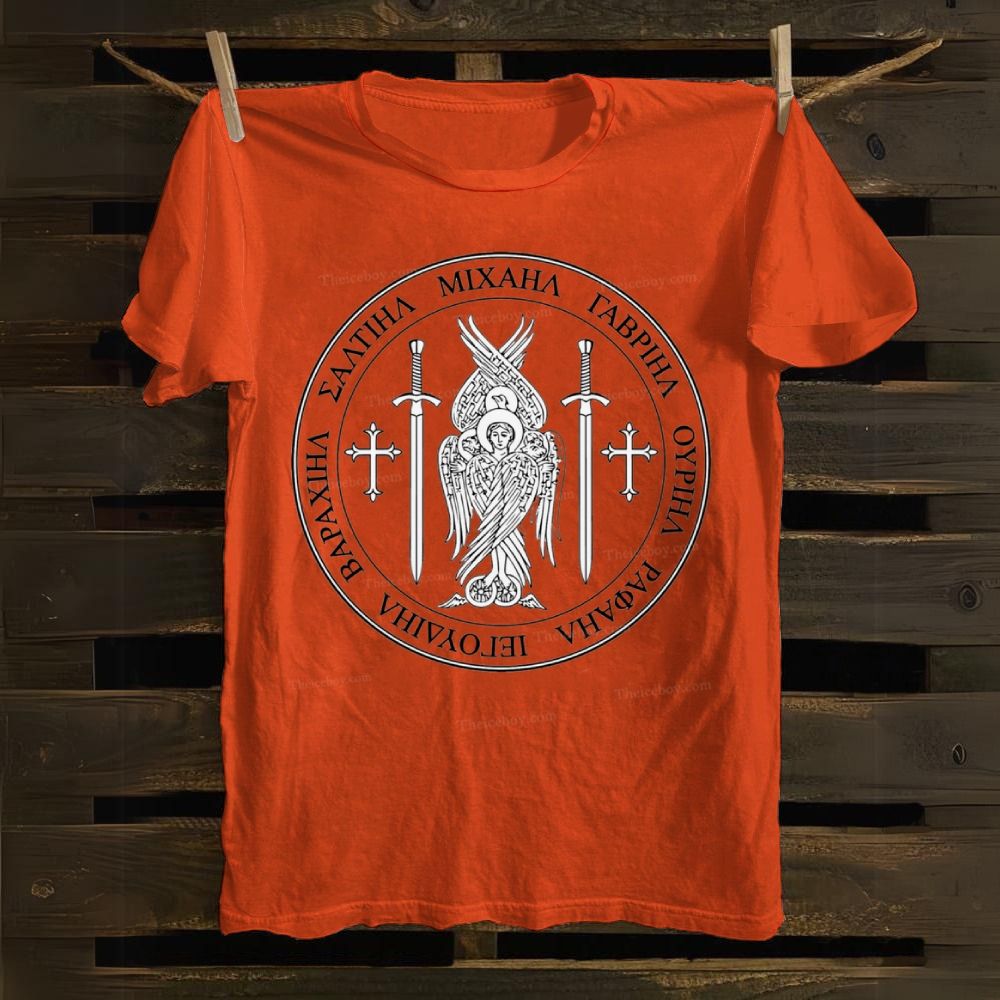 Saint St Michael Archangel Catholic Archangel Angel Defender Cotton T-shirt