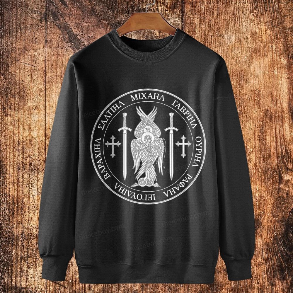 Saint St Michael Archangel Catholic Archangel Angel Defender Cotton Crewneck Sweatshirt