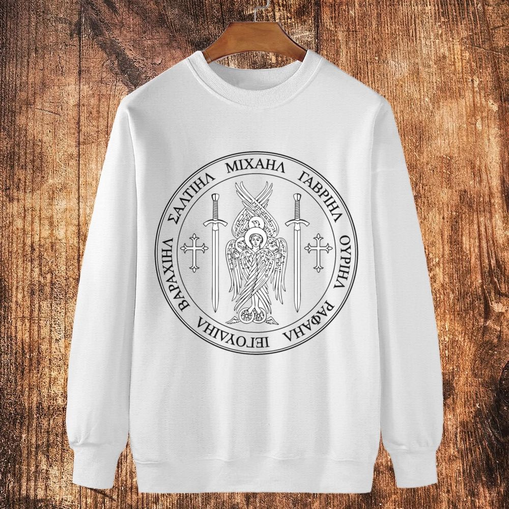 Saint St Michael Archangel Catholic Archangel Angel Defender Cotton Crewneck Sweatshirt