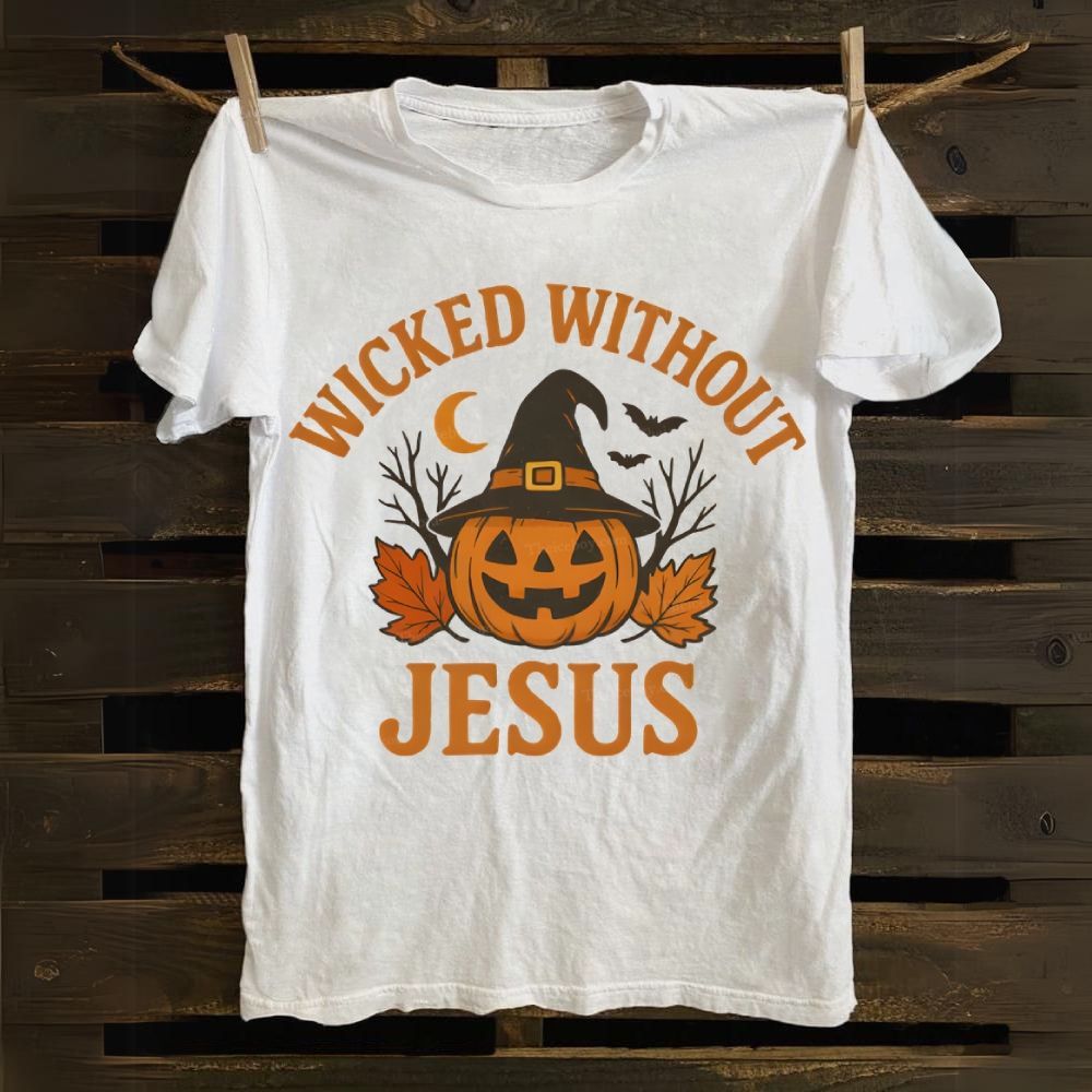 Halloween Wicked Without Jesus Cotton T-shirt