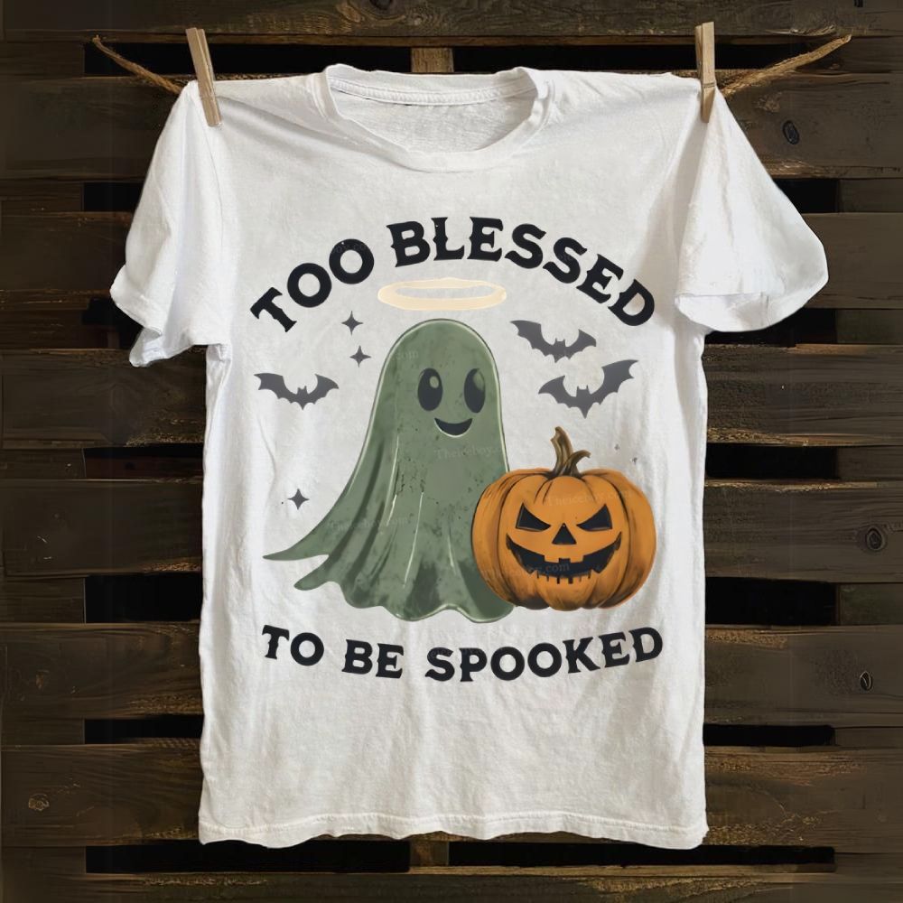 Christian Halloween Too Blessed to Be Spooked Cotton T-shirt