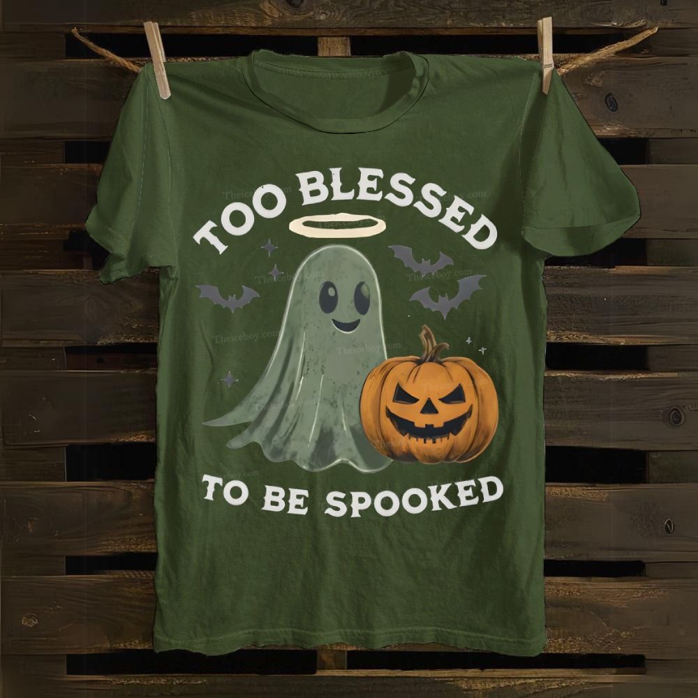 Christian Halloween Too Blessed to Be Spooked Cotton T-shirt