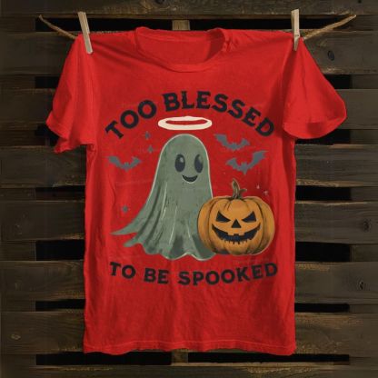 Christian Halloween Too Blessed to Be Spooked Cotton T-shirt