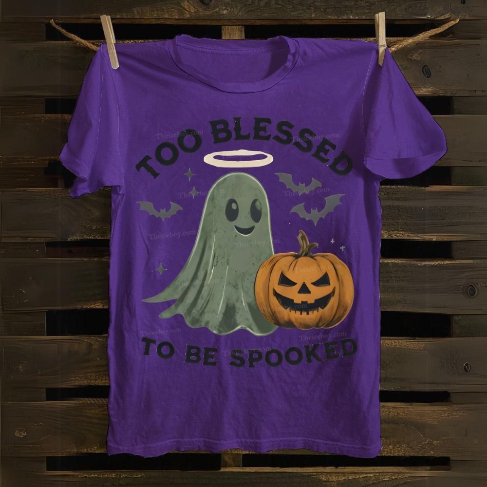 Christian Halloween Too Blessed to Be Spooked Cotton T-shirt