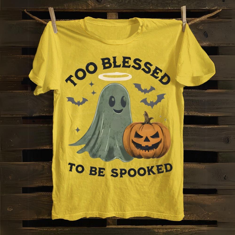 Christian Halloween Too Blessed to Be Spooked Cotton T-shirt