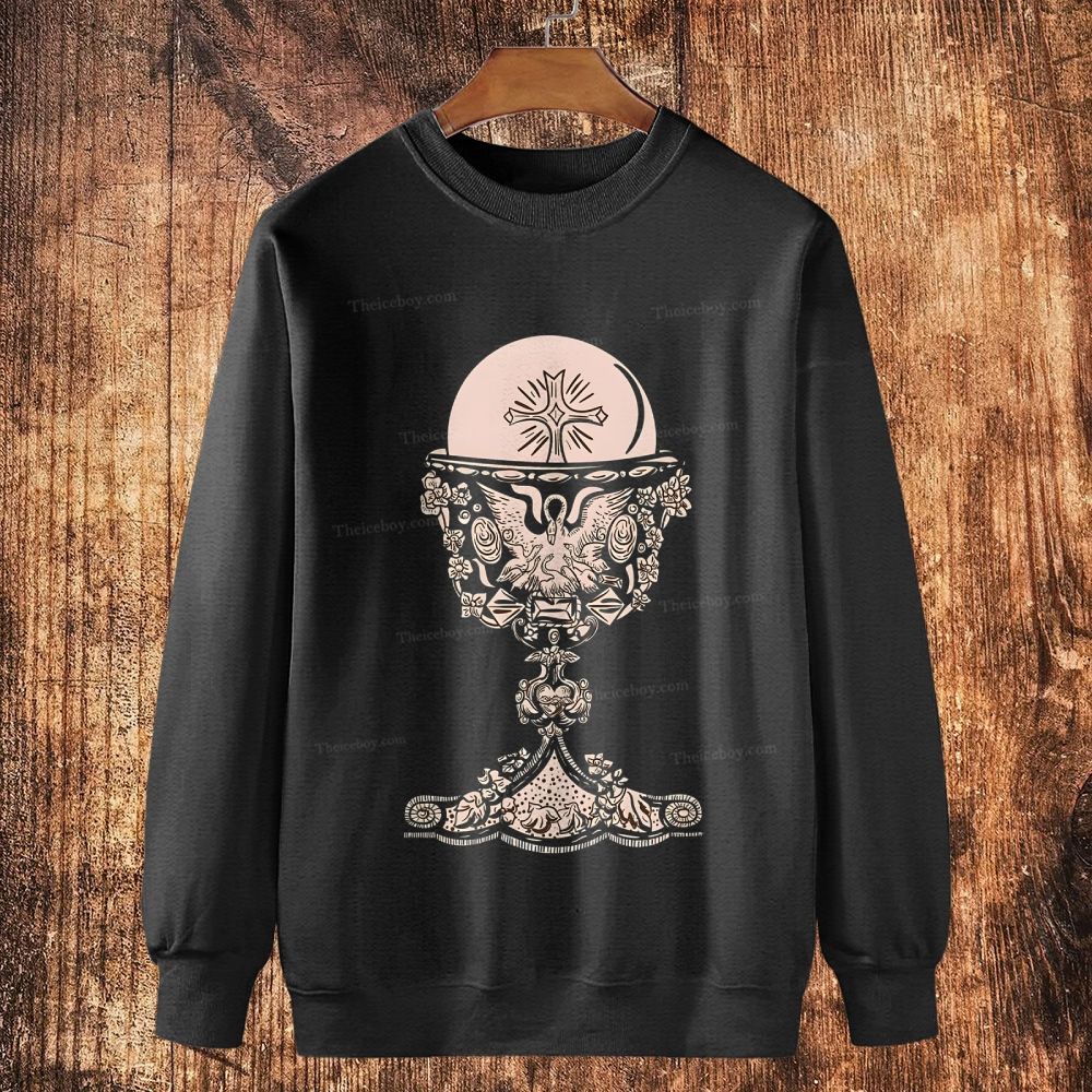 Christ's Holy Grail Cotton Crewneck Sweatshirt