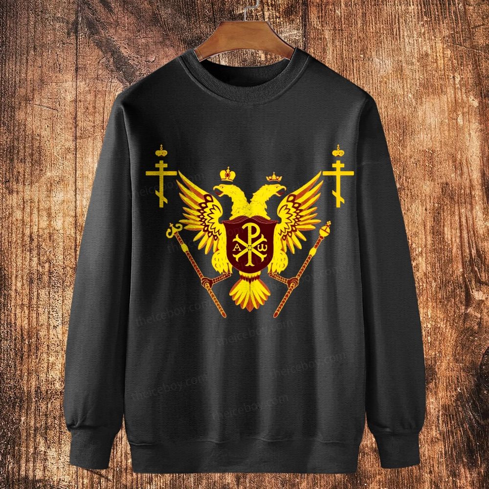 Orthodox double-headed eagle Cotton Crewneck Sweatshirt