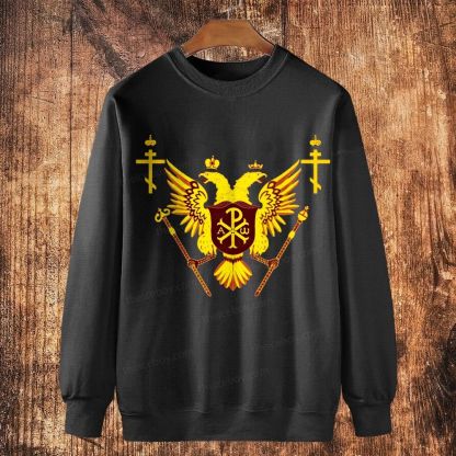 Orthodox double-headed eagle Cotton Crewneck Sweatshirt