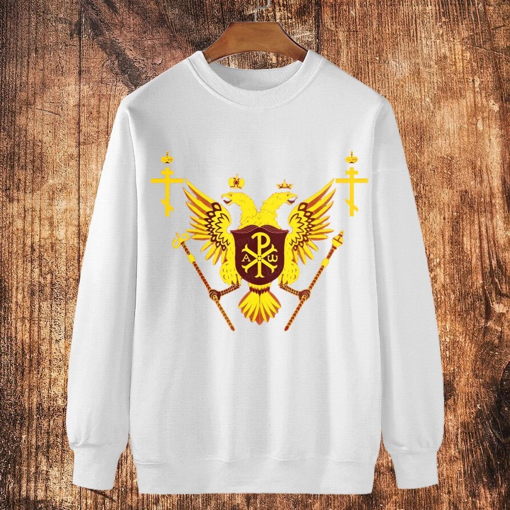 Orthodox double-headed eagle Cotton Crewneck Sweatshirt