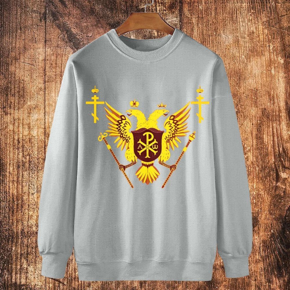 Orthodox double-headed eagle Cotton Crewneck Sweatshirt