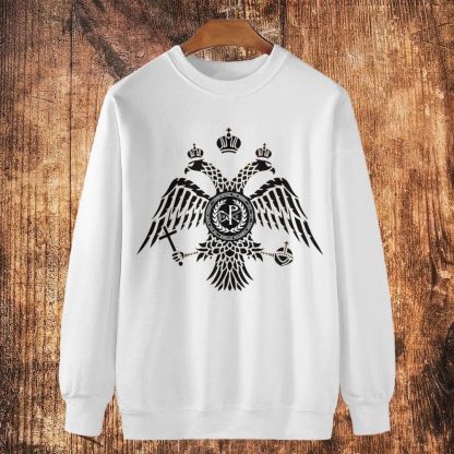 Chi Rho Double-headed eagle of the Byzantine court Cotton Crewneck Sweatshirt