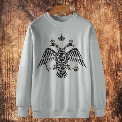 Chi Rho Double-headed eagle of the Byzantine court Cotton Crewneck Sweatshirt