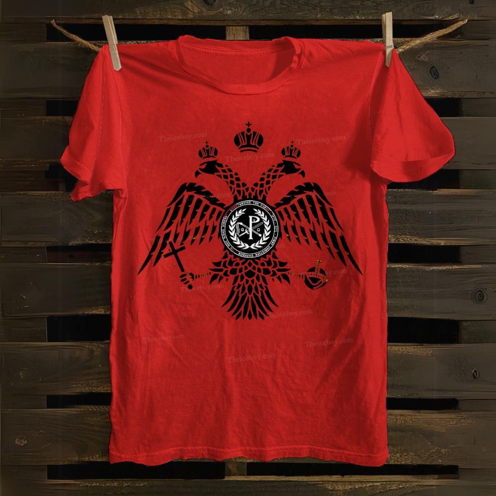 Chi Rho Double-headed eagle of the Byzantine court Cotton T-shirt