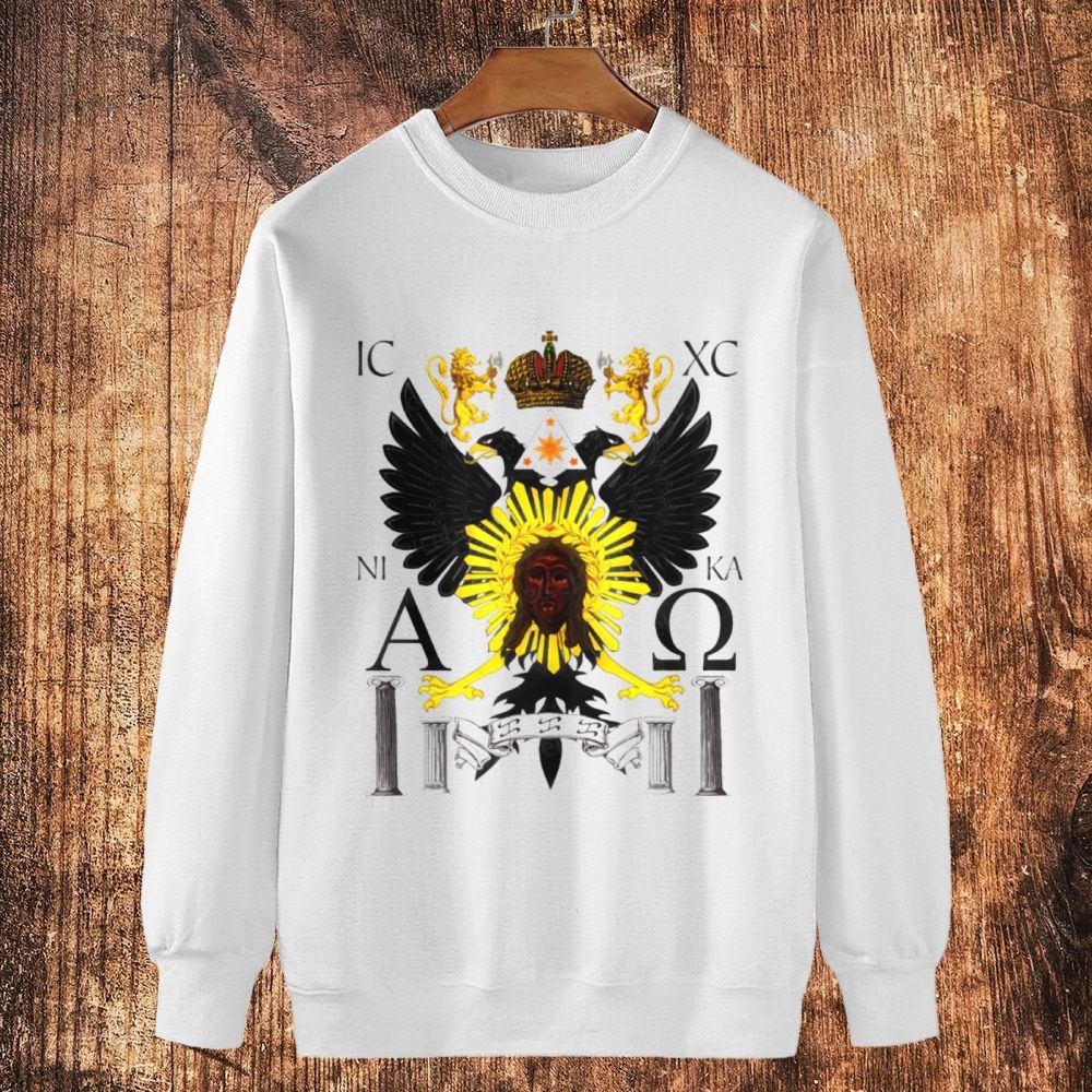 IC XC NI KA&ΑΩ Religious Emblems Cotton Crewneck Sweatshirt