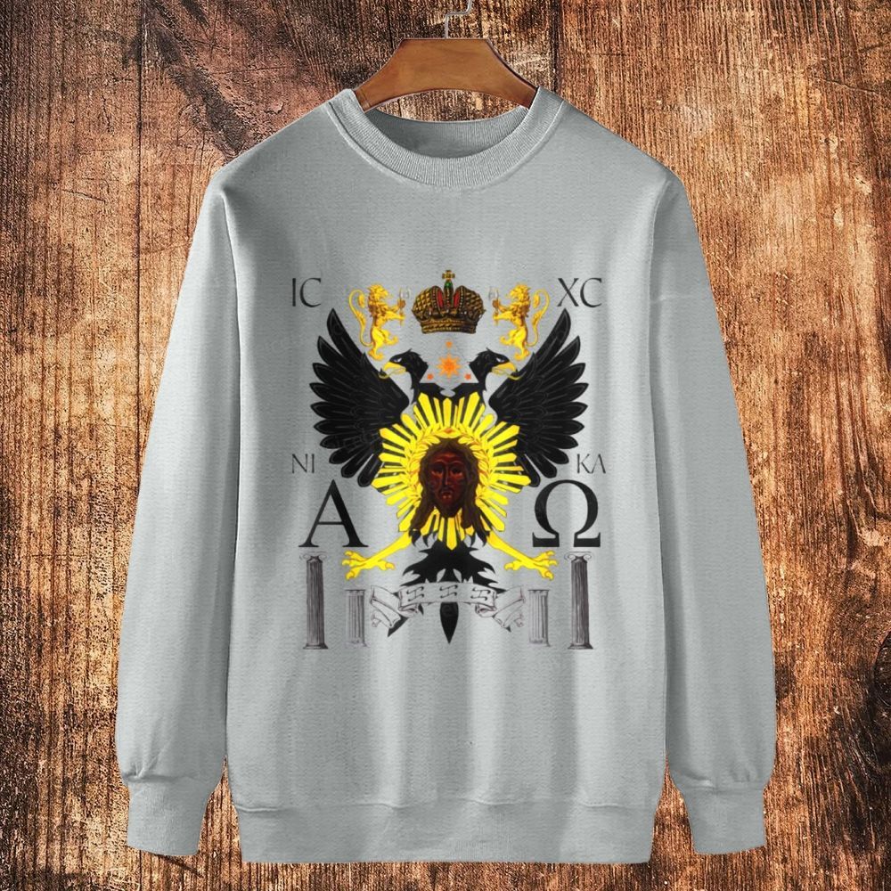 IC XC NI KA&ΑΩ Religious Emblems Cotton Crewneck Sweatshirt