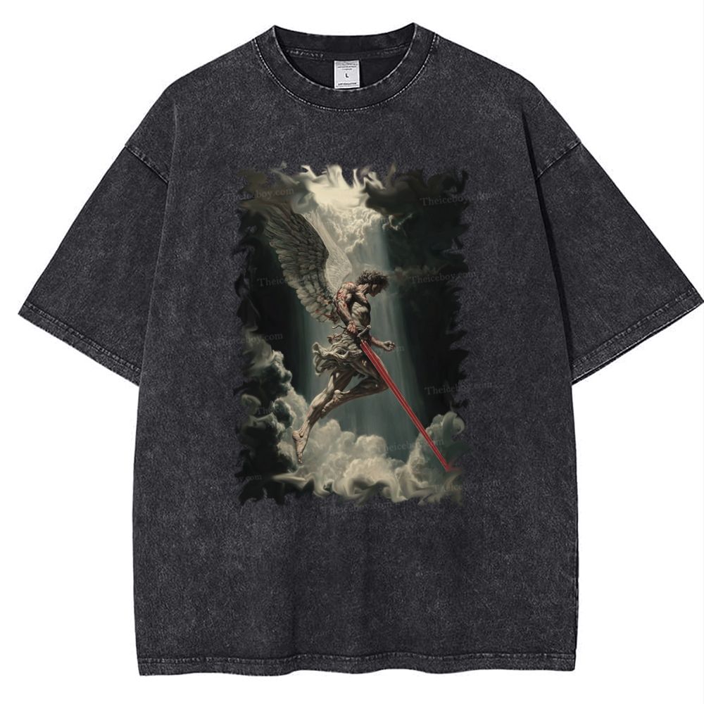 Angel Of Justice Snowflake Vintage Cotton T-Shirt