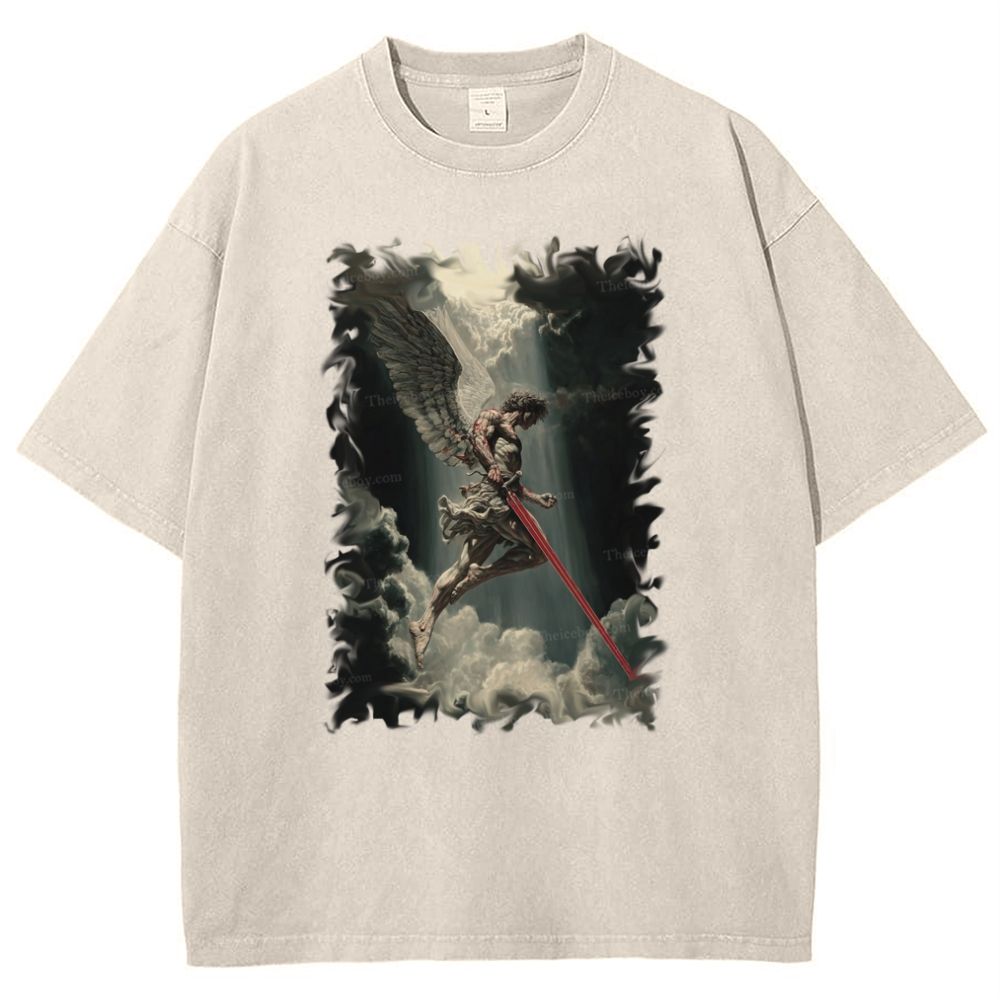 Angel Of Justice Snowflake Vintage Cotton T-Shirt